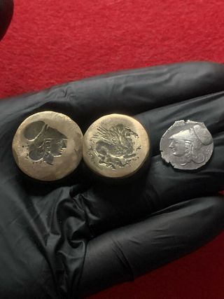 Pareja cuños griegos Corinto