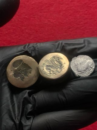 Pareja cuños griegos Corinto