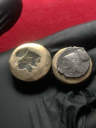 Pareja cuños griegos Corinto