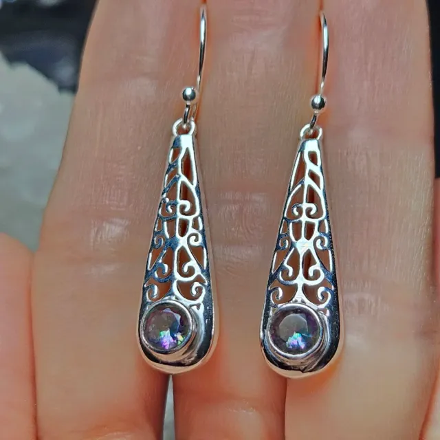 Pendientes Plata 925 Topacio Místico