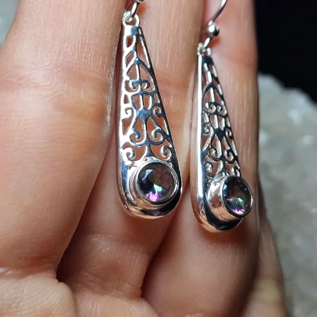 Pendientes Plata 925 Topacio Místico