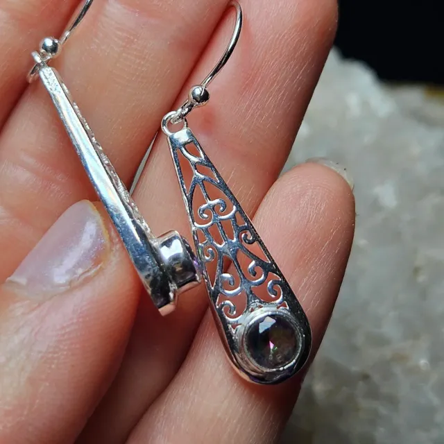 Pendientes Plata 925 Topacio Místico