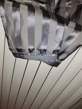 Pigiama 100% Seta Righe Grigio