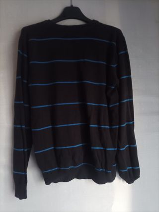 Maglione Colors For Life Uomo Ragazzo Righe Blu Ne
