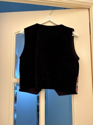 Chaleco negro bordado S