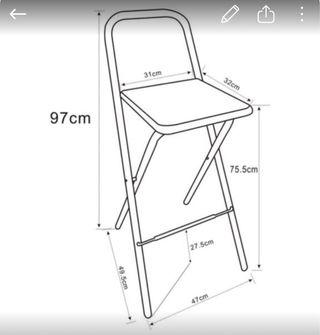 Taburete plegable metal y plástico . Tengo 4.