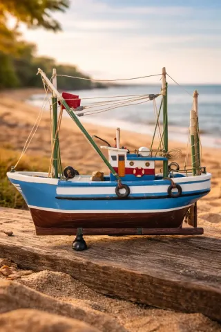 Maqueta barco pesca decorativo