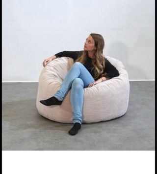 Puff grande cómodo beige