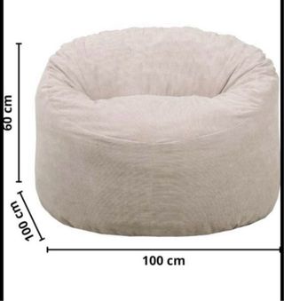 Puff grande cómodo beige