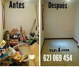 Retiramos limpiamos vaciamos enseres local garaje