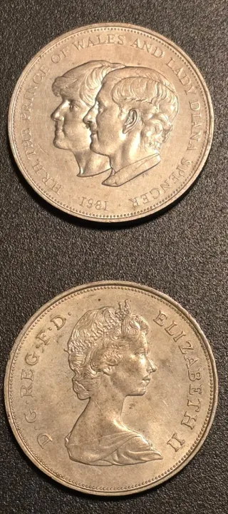Moneda Boda Real Príncipe Carlos y Diana 1981