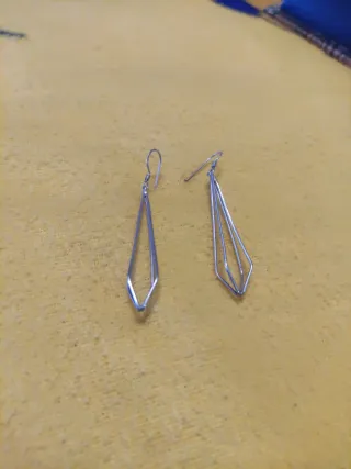 Orecchini pendenti geometrici argento 5 cm leggeri