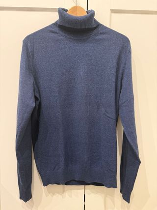 Jersey cuello vuelto azul hombre Easy Wear