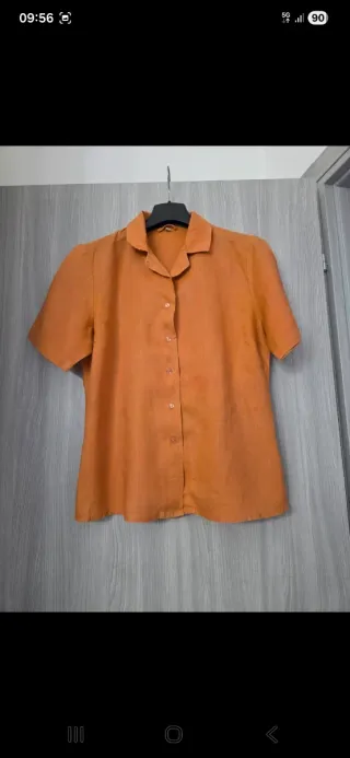 Camicia donna manica corta arancione