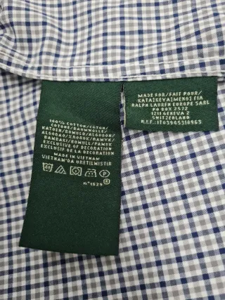 Camicia Ralph Lauren a Quadri Blu, Grigio e Bianco