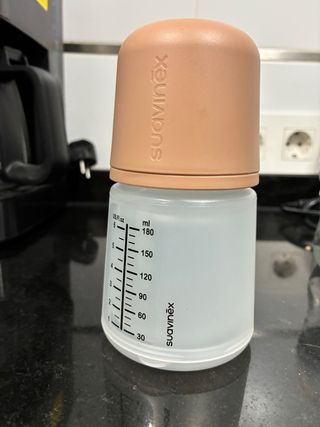 Biberón de cristal con diseño de osos