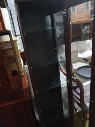 Vitrina de madera y cristal