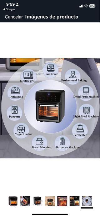 Freidora de aire negra, Marca: PUCHEN