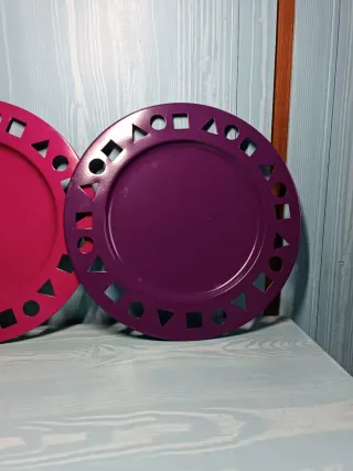 Set piatti vintage anni 80 metallo