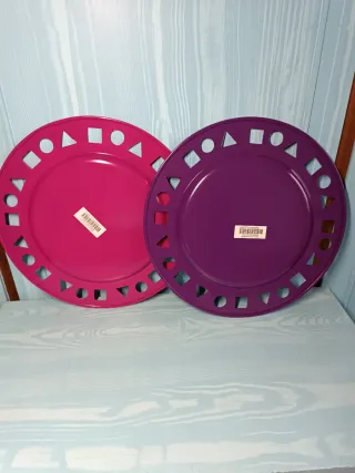 Set piatti vintage anni 80 metallo