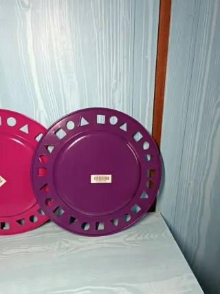 Set piatti vintage anni 80 metallo