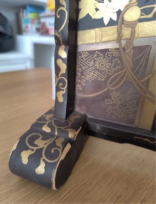 Soporte antiguo madera lacada águila