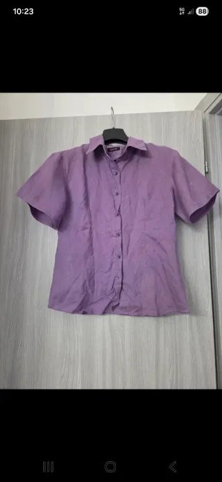 Camicia donna manica corta viola