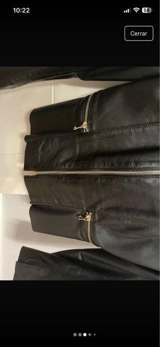 Blazer Mango Piel Peplum Negro