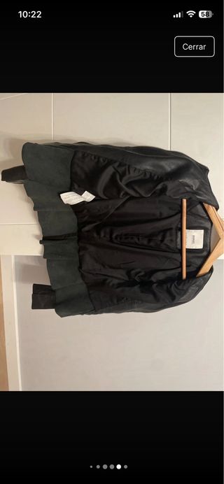 Blazer Mango Piel Peplum Negro