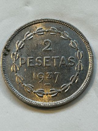 Moneda 2 Pesetas Gobierno Euzkadi 1937