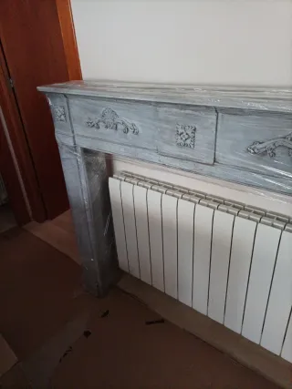 Chimenea decorativa blanco/ gris