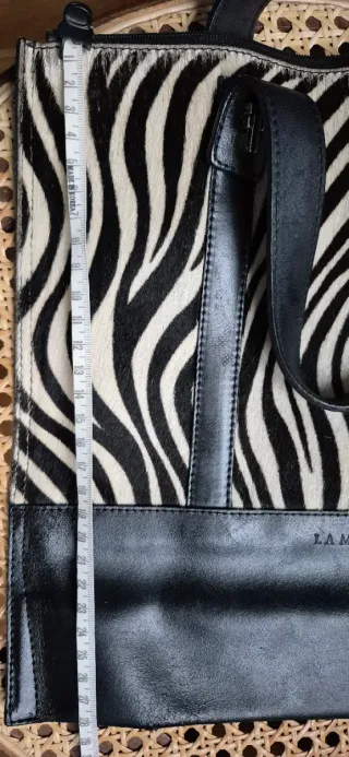 Bolso piel Lamarthe cebra y negro