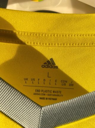 Camiseta Adidas Manga Larga Amarilla Talla L