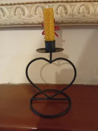 Lote de 5 portavelas de metal