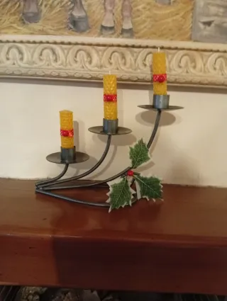 Lote de 5 portavelas de metal