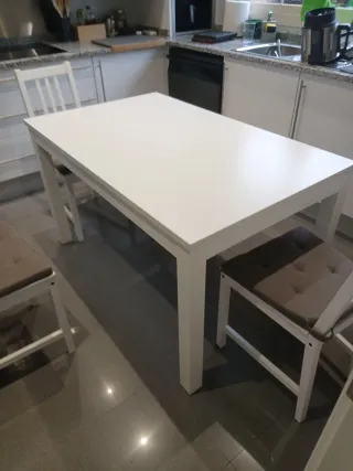 Mesa extensible cocina Ikea blanca