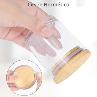 15 Tarros de Cristal para Velas con Tapa de Bambú