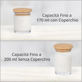 15 Tarros de Cristal para Velas con Tapa de Bambú