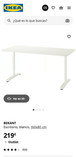 Escritorio Bekant Blanco 160x80