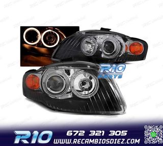 FAROS OJOS ANGEL AUDI A4 B7 04-08 FONDO NEGRO