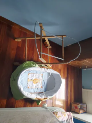 Moisés Cuna Bebé con Ruedas y Ropa (muy estable)