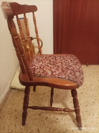 Sillas vintage madera y tela