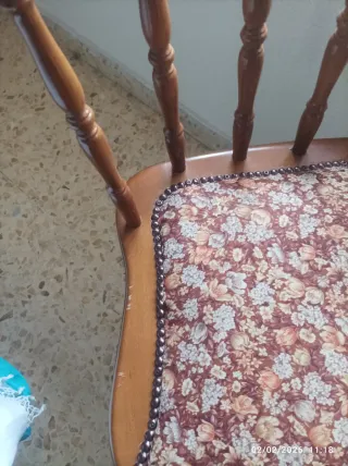 Sillas vintage madera y tela