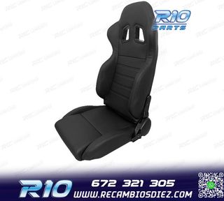 ASIENTO DEPORTIVO SEMI BAQUET UNIVERSAL LOOK SPARCO CUERO NE