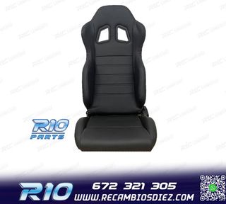 ASIENTO DEPORTIVO SEMI BAQUET UNIVERSAL LOOK SPARCO CUERO NE