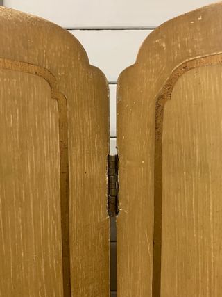 Biombo antiguo madera pintado a mano