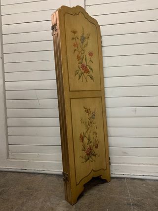 Biombo antiguo madera pintado a mano