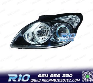 FARO IZQ PARA HYUNDAI I30 07-12 FONDO NEGRO ELECTRICO
