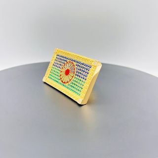 SELLO BANDERA GITANA CON CIRCONITAS. Oro 18k.