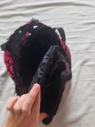 Mochila lentejuelas reversible corazón